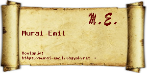Murai Emil névjegykártya